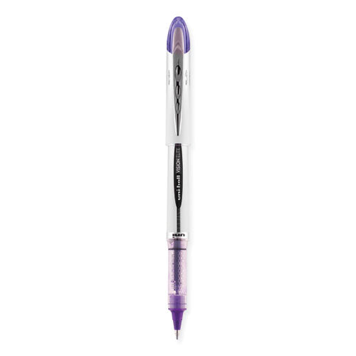 Vision Elite Hybrid Gel Pen, Stick, Bold 0.8 Mm, Violet Ink, White/violet/clear Barrel