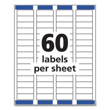 Easy Peel White Address Labels W/ Sure Feed Technology, Inkjet Printers, 0.66 X 1.75, White, 60/sheet, 25 Sheets/pack