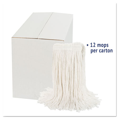 Cut-end Wet Mop Head, Rayon, No. 20, White, 12/carton