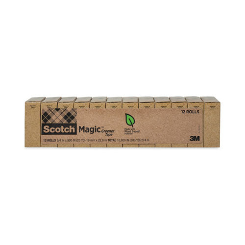Magic Greener Tape, 1" Core, 0.75" X 75 Ft, Clear, 12/pack