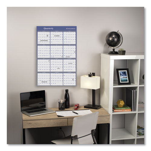 Vertical/horizontal Erasable Quarterly/monthly Wall Planner, 24 X 36, White/blue Sheets, 12-month (jan To Dec): 2024