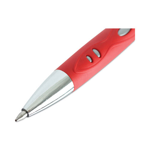 Comfort Grip Gel Pen, Retractable, Medium 0.7 Mm, Red Ink, Gray/red/silver Barrel, Dozen