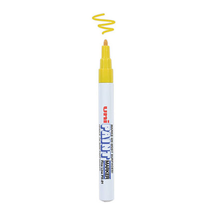 Permanent Marker, Fine Bullet Tip, Yellow