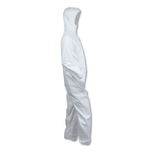 A40 Elastic-cuff And Ankles Hooded Coveralls, X-large, White, 25/carton