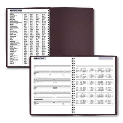 Dayminder Weekly Appointment Book, Vertical-column Format, 11 X 8, Burgundy Cover, 12-month (jan To Dec): 2024