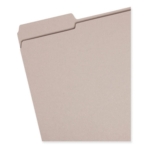 Reinforced Top Tab Colored File Folders, 1/3-cut Tabs: Assorted, Letter Size, 0.75" Expansion, Gray, 100/box