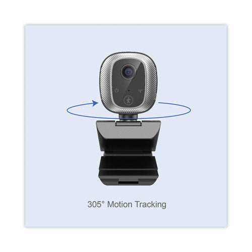 Cybertrack M1 Hd Fixed Focus Usb Webcam With Ai Motion/facial Tracking, 1920 Pixels X 1080 Pixels, 2.1 Mpixels, Black/silver