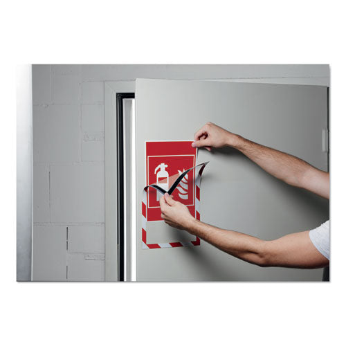 Duraframe Security Magnetic Sign Holder, 8.5 X 11, Red/white Frame, 2/pack