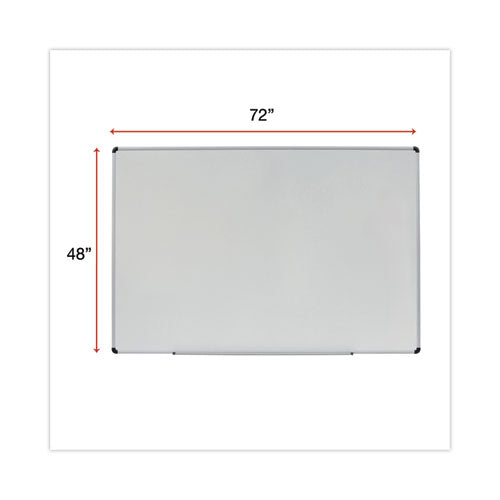 Modern Melamine Dry Erase Board With Aluminum Frame, 72 X 48, White Surface
