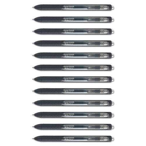 Inkjoy Gel Pen, Retractable, Fine 0.5 Mm, Black Ink, Black Barrel, Dozen