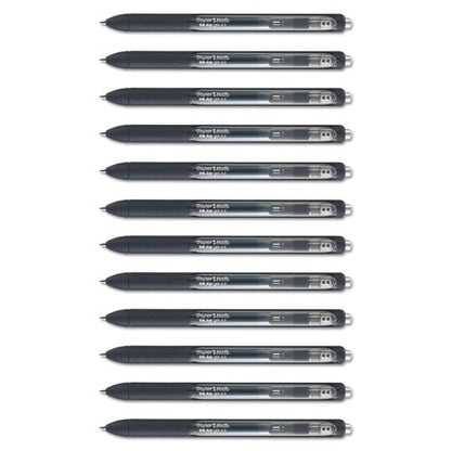 Inkjoy Gel Pen, Retractable, Fine 0.5 Mm, Black Ink, Black Barrel, Dozen