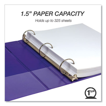 Earth's Choice Plant-based Economy Round Ring View Binders, 3 Rings, 1.5" Capacity, 11 X 8.5, Purple, 2/pack
