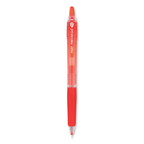 Precise Gel Begreen Gel Pen, Retractable, Fine 0.7 Mm, Red Ink, Translucent Red Barrel, Dozen