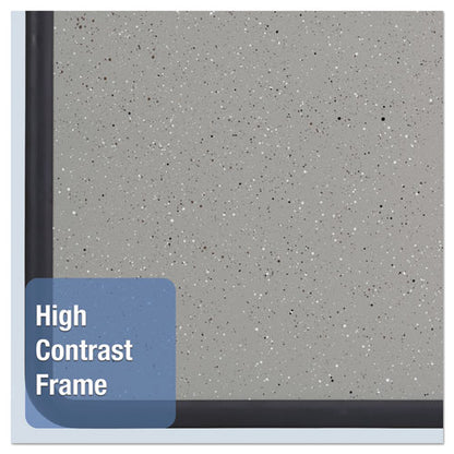 Contour Granite Board, 48 X 36, Granite Gray Surface, Black Plastic Frame
