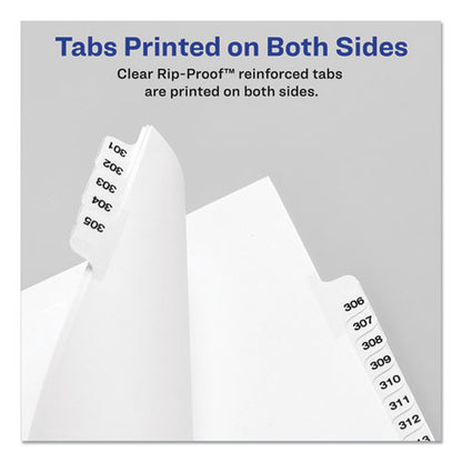 Preprinted Legal Exhibit Side Tab Index Dividers, Avery Style, 26-tab, 26 To 50, 11 X 8.5, White, 1 Set