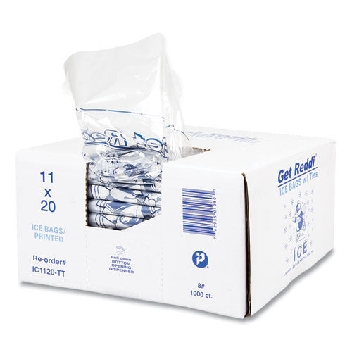 Ice Bags, 1.5 Mil, 11" X 20", Clear, 1,000/carton