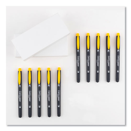 Highlighters, Golden Yellow Ink, Bullet/chisel Tip, Golden Yellow Barrel, 10/box
