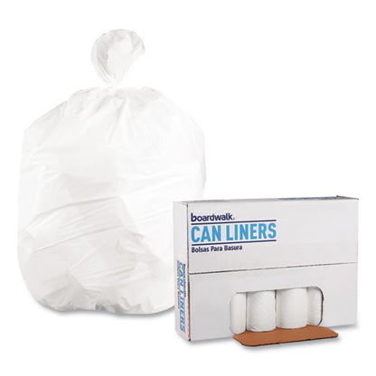 Low-density Waste Can Liners, 60 Gal, 0.6 Mil, 38" X 58", White, 25 Bags/roll, 4 Rolls/carton