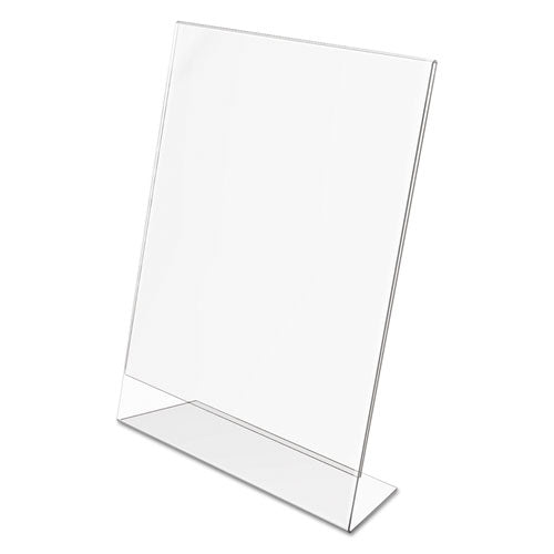 Classic Image Slanted Sign Holder, Portrait, 8.5 X 11 Insert, Clear