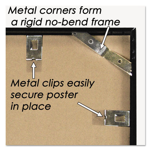 Metal Poster Frame, Plastic Face, 18 X 24, Black