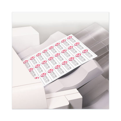 Copier Mailing Labels, Copiers, 1.38 X 2.81, White, 24/sheet, 100 Sheets/box