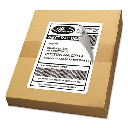 Shipping Labels W/ Trueblock Technology, Laser Printers, 5.5 X 8.5, White, 2/sheet, 100 Sheets/box