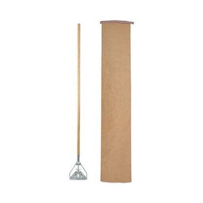 Screw Clamp Metal Head Wooden Mop Handle, #20+, 1.13" Dia X 62", Natural