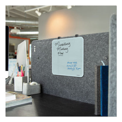 Cubicle Glass Dry Erase Board, 12 X 12, White Surface
