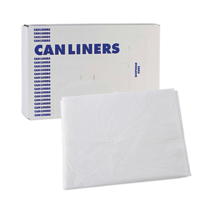 High Density Industrial Can Liners Flat Pack, 60 Gal, 16 Microns, 38 X 60, Natural, 100/carton