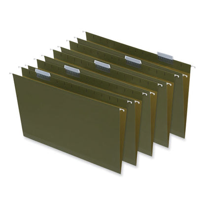 Box Bottom Hanging File Folders, 2" Capacity, Legal Size, 1/5-cut Tabs, Standard Green, 25/box