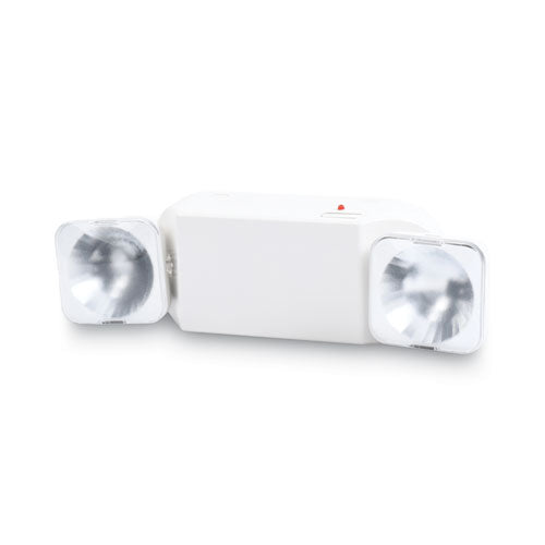 Swivel Head Twin Beam Emergency Lighting Unit, 12.75w X 4d X 5.5"h, White