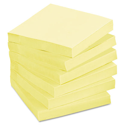 Original Recycled Note Pads, 3" X 3", Canary Yellow, 100 Sheets/pad, 12 Pads/pack