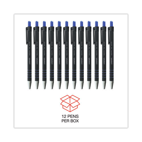 Ballpoint Pen, Retractable, Fine 0.7 Mm, Blue Ink, Blue Barrel, Dozen