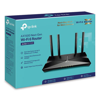 Archer Ax1500 Wireless And Ethernet Router, 5 Ports, Dual-band 2.4 Ghz/5 Ghz