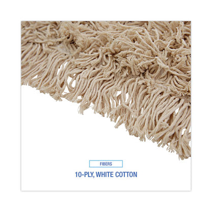 Industrial Dust Mop Head, Hygrade Cotton, 48w X 5d, White