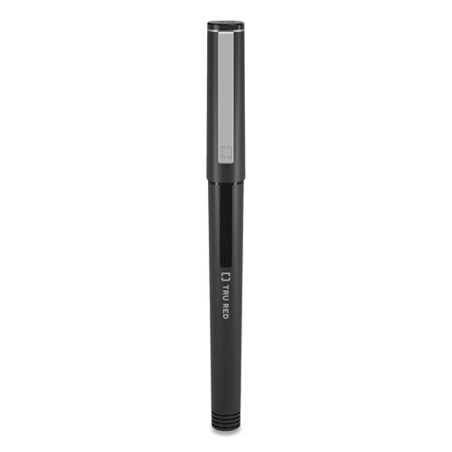 Roller Ball Pen, Stick, Fine 0.5 Mm, Black Ink, Black/clear Barrel, Dozen