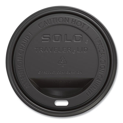 Traveler Cappuccino Style Dome Lid, Fits 10 Oz To 24 Oz Cups, Black, 100/sleeve, 10 Sleeves/carton
