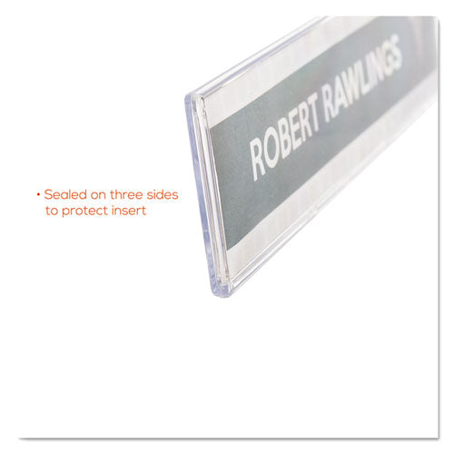 Superior Image Cubicle Nameplate Sign Holder, 8.5 X 2 Insert, Clear