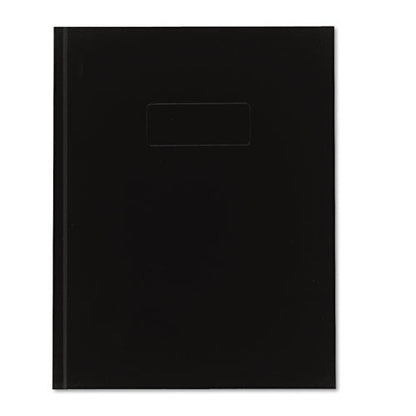 Business Notebook With Self-adhesive Labels, 1-subject, Medium/college Rule, Black Cover, (192) 9.25 X 7.25 Sheets