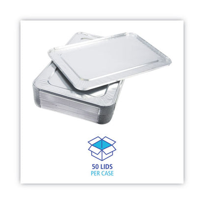 Aluminum Steam Table Pan Lids, Fits Full-size Pan, Deep,12.88 X 20.81 X 0.63, 50/carton