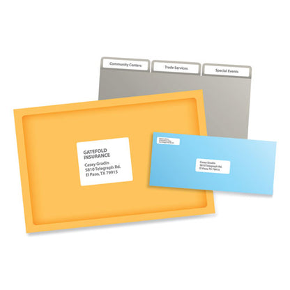 Labels, Laser Printers, 1 X 2.63, White, 30/sheet, 100 Sheets/box