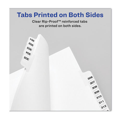 Preprinted Legal Exhibit Side Tab Index Dividers, Avery Style, 10-tab, 58, 11 X 8.5, White, 25/pack, (1058)