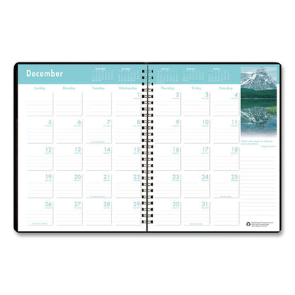 Earthscapes Recycled Ruled Monthly Planner, Landscapes Color Photos, 11 X 8.5, Black Cover, 14-month (dec-jan): 2023-2025