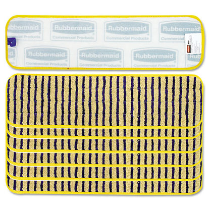 Microfiber Scrubber Pad, Vertical Polyprolene Stripes, 18", Yellow, 6/carton