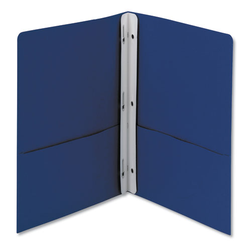 2-pocket Folder With Tang Fastener, 0.5" Capacity, 11 X 8.5, Dark Blue, 25/box