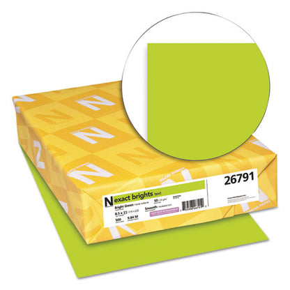 Exact Brights Paper, 20 Lb Bond Weight, 8.5 X 11, Bright Green, 500/ream