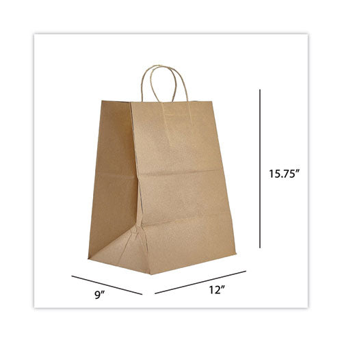 Kraft Paper Bags, Regal, 12 X 9 X 15.75, Natural, 200/carton