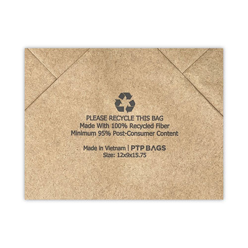 Kraft Paper Bags, Regal, 12 X 9 X 15.75, Natural, 200/carton