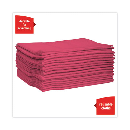 Power Clean X80 Heavy Duty Cloths,, 12.5 X 12, Red, 50/box, 4 Boxes/carton