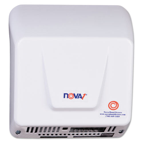 Nova Hand Dryer, 110-240 V, 9 X 9.75 X 4, Aluminum, White